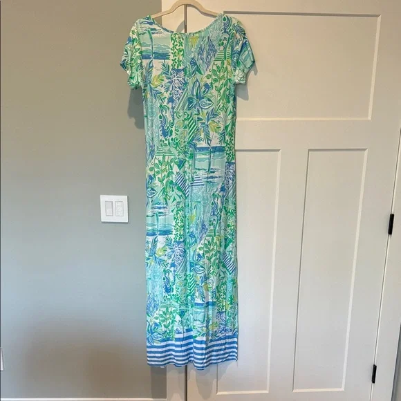 Lilly Pulitzer Tropical Blue and Green Maxi Dress - Picture 3 of 3
